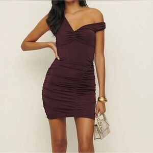 princess polly baby blue dress Reformation Pennington Midi Dress In Chianti Velvet - 50% Off
